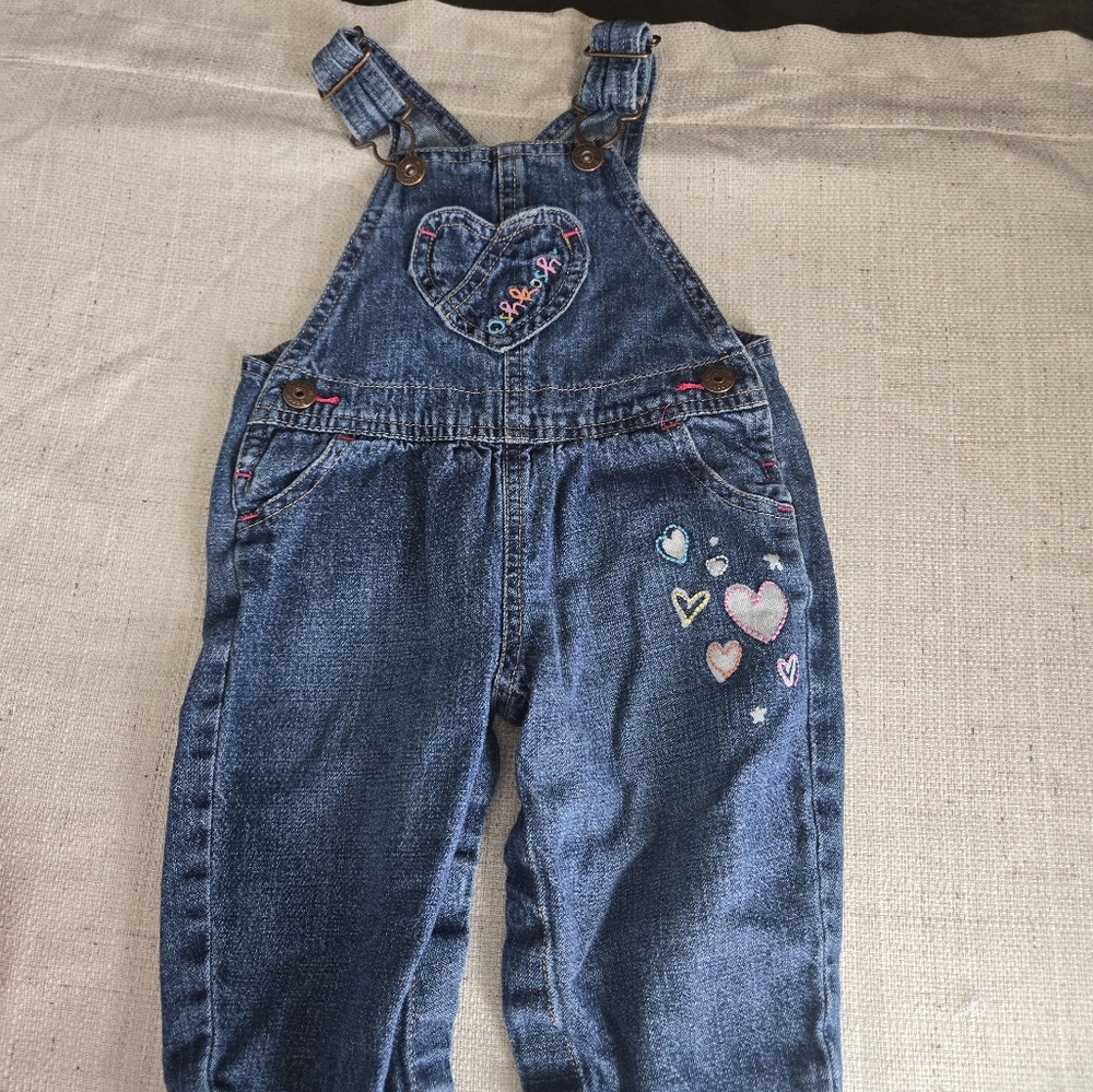 Baby Bundle - Kids Denim Heart Embroidered Overalls